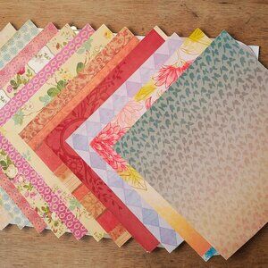 Set of 25 Mixed Bulk Lot of 12 x 12 Scrapbook Paper
